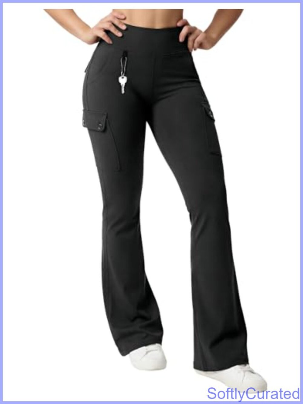 HOTSUIT Flare Leggings for Women Petite High Rise Cargo Pockets Yoga Pants